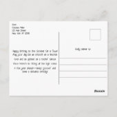 50sヴィンテージレトロジュークボックス、ダイナー、お誕生日ケーキ ポストカード (裏面)