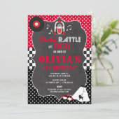 50s五十年代のソックスのホツプの石ロール誕生日の招待 招待状 (スタンド正面)