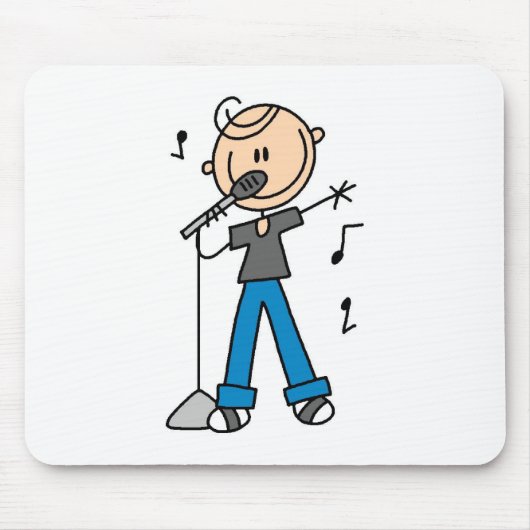 50s男性の歌手の棒の姿のTシャツおよびギフト マウスパッド (正面)