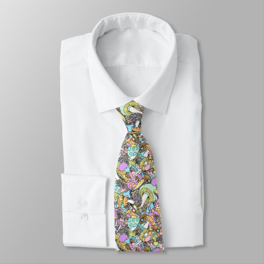 50s psychedelic mushrooms tie ネクタイ (タイ)