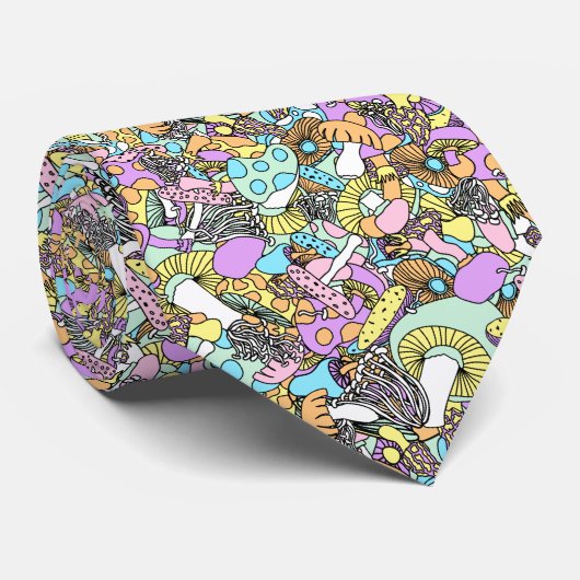 50s psychedelic mushrooms tie ネクタイ (ロール)