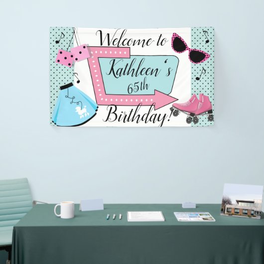 50's Retro Birthday  横断幕 (トレードショー)