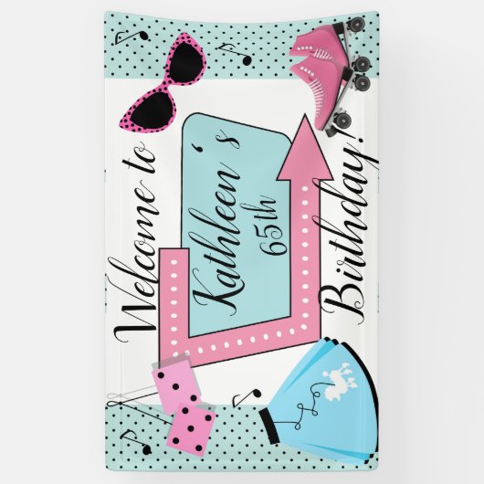 50's Retro Birthday  横断幕 (縦)
