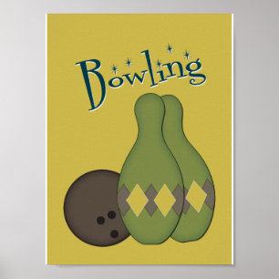 50s Retro Bowling ポスター