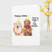 50thおもしろい誕生日用愛犬家カード カード (黄色い花)