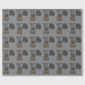 50thのパーソナライズ誕生日 ラッピングペーパー (フラット)