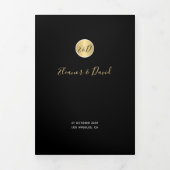 50thの結婚金ゴールド記念写真QR RSVP 三つ折り案内状 (カバー)