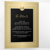 50thの結婚金ゴールド記念写真QR RSVP 三つ折り案内状 (内部最初)