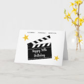 50thまたは任意の年齢のおもしろいムービーテーマ誕生日挨拶 カード (黄色い花)