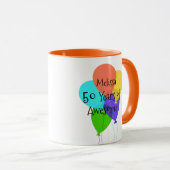 50thまたは任意の年齢の名前パーソナライズされた誕生日ギフト マグカップ (正面右)