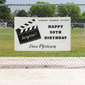 50thまたは任意の年齢の誕生日映画テーマパーティー 横断幕 (インサイチュ)