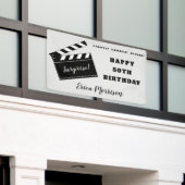 50thまたは任意の年齢の誕生日映画テーマパーティー 横断幕 (ビルの外側)