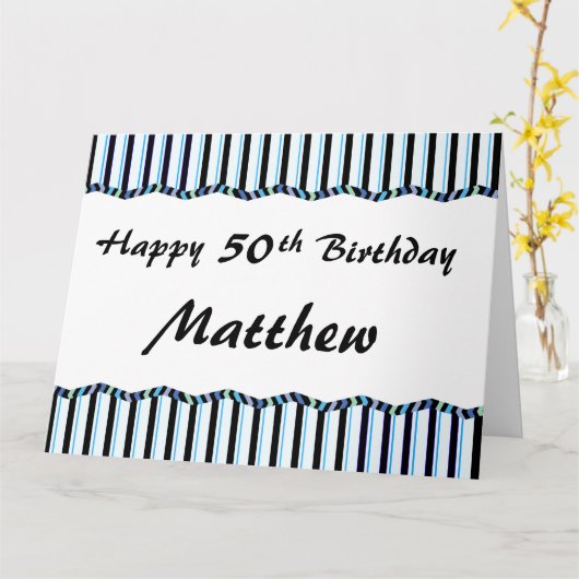 50thまたは任意の年齢の誕生日 – 大 カード (黄色い花)