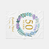 50thアニバーサリーゴールデンフローラブルーベルリース フリースブランケット (正面(横))