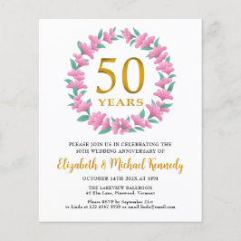 50thアニバーサリーゴールデンフローラリース招待状