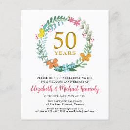 50thアニバーサリーゴールデンフローラリース招待状