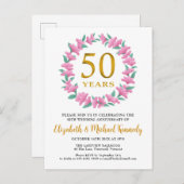 50thアニバーサリーゴールデンフローラリース インビテーションポストカード (正面/裏面)