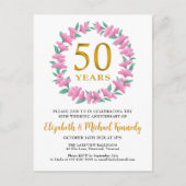 50thアニバーサリーゴールデンフローラリース インビテーションポストカード (正面)