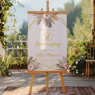 50thエレガントな結婚記念日のポスター ポスター