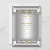 50thエレガントバースデーパーティーシルバー金ゴールドダイヤモンド3 招待状 (裏面)