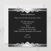 50thエレガントバースデーパーティーブラックシルバー50 招待状 (裏面)