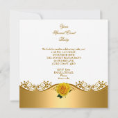 50thエレガントバースデーパーティー金ゴールドイエローローズ 招待状 (裏面)
