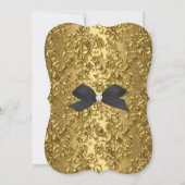 50thエレガントバースデーパーティー金ゴールドゴールデンブラック2 招待状 (裏面)