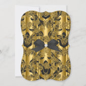 50thエレガントバースデーパーティー金ゴールドゴールデンブラック3 招待状 (裏面)