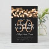 50thエレガントバースデーパーティー金ゴールドハリウッドグラム 招待状 (スタンド正面)