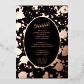 50thエレガントフォトオンバックカスタム誕生日ブラック 箔招待状 (正面)