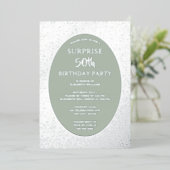 50thエレガントフォトオンバックカスタム誕生日ユニーク 箔招待状 (立ち正面)