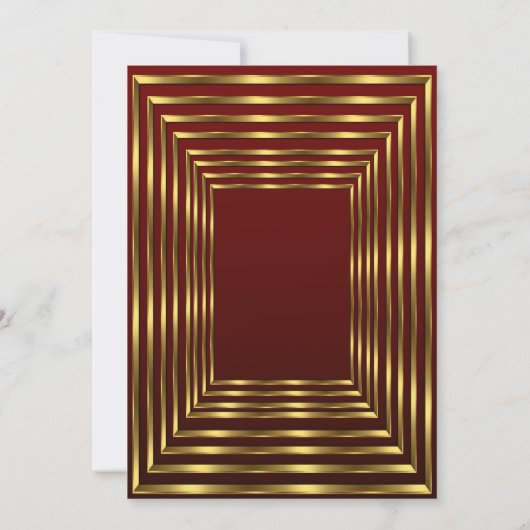 50thエレガント誕生日パーティブルゴーニュ金ゴールドブラック 招待状 (裏面)