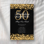 50thエレガント Birthday Partyプログラム金ゴールド（メニュー付き） チラシ<br><div class="desc">「エレガントBirthday Party Program」金ゴールド文字付きスパークル&ライト付きデザインカスタム。</div>