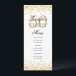 50thエレガント Birthday Partyメニュー金ゴールド紙吹雪 招待状<br><div class="desc">「エレガント誕生日パーティーメニュー」デザインとフェイクグリッター紙吹雪とカスタム文字。</div>