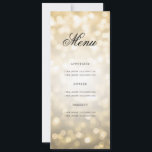 50thエレガント Birthday Partyメニュー金ゴールド《写真》ぼけ味 招待状<br><div class="desc">「エレガント誕生日パーティーメニュー」デザインとキラキラとストリングライト金ゴールド《写真》ぼけ味と文字カスタム付き。</div>
