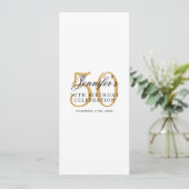 50thエレガント Birthday Partyメニュー金ゴールド 招待状 (スタンド正面)