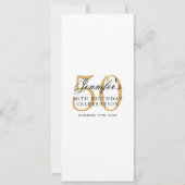 50thエレガント Birthday Partyメニュー金ゴールド 招待状 (正面)