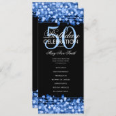 50thエレガント Birthday Party Program Blueメニュー付き プログラム (正面/裏面)