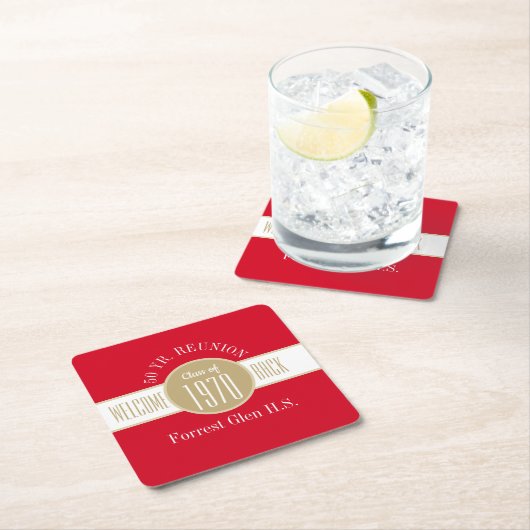 50thクラス懇親会スクエア紙コースター スクエアペーパーコースター (インサイチュ)