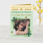 50thゴールデンアニバーサリーフォトグリーン金ゴールド カード (黄色い花)