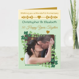 50thゴールデンアニバーサリーフォトグリーン金ゴールド カード
