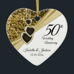 50thゴールデングリッター記念日 セラミックオーナメント<br><div class="desc">50周年記念オーナメント記念。ダークダイヤモンドフェイクグリッターパターンと白い背景にダイヤモンドハートのチェインぶら下がったデザインが特徴。この美しい記念日のオーナメントは、その特別なカップルとヒットする。また、単に文言を変えるだけで、婚約や結婚誕生日、卒業、退職などの他のイベントや大事な行事にも役立つ。あなたモダンがパーソナライズする準備ができているデザイン。📌更にカスタマイもしズが必要でクリックすクリック、「これ以上のカスタマイズ」または「デザインの編集ボタン」を使用して、デザインツールのサイズ変更、回転、文字色の変更、文字の追加などを行ってください。⭐この製品は100%カスタマイズ可能。グラフィックや文字は追加、削除、移動、サイズ変更、変更のまわりに、回転などすることができる… ⭐99%私の店のデザインはレイヤーで行われている。これにより、グラフィックと文字のサイズ変更と移動が簡単され、各のまわりに製品に完全にフィットするようになります。📌 (ご注文の前に必要なグラフィックのサイズ変更や移動を必ず行もしう)また、他のZazzle製品で「デザインの転送」ができ、Zazzleのアイテムのほとんどに合わせてデザインを調整できる。（ボタンがページの右側にある）このデザインは、プロフェッショナルプリント用の高解像度ベクトルおよび/またはデジタルグラフィックスで作成される。📌注意： (これはプリント。全てのZazzle製品デザインは、このページの横にある「About This Product」に別段の記載がない限り「プリント」であ離れる)デザインは、画面や製品に表示されているとおりに「EXACTLY」印刷される。したがって、グラフィックや文字のサイズ変更を行う際に、それが正しい領域に収まり、あなたのスペルや表現がサイズ、色、フォントのそれがどのように好きであるかを確認してください。"デザインのみもし"に関するご質問がある連絡か、必要な救済は✉ siggyscott@comcast.netまでお電話ください。または私のストアのリンクをご覧ください。 https://www.zazzle.com/store/designsbydonnasiggy （コピーアンドペースト）私は喜んで幸せになります。📌その他の質問（送料、返金、印刷、製品など）はZazzleまたはMaker連絡DIRECTLY⭐お願い⭐。私の店のサポートとストップを感謝する – DesignsbyDonnaSiggy.©ドナ・シーグリスト⭐⭐⭐ ZAZZLEは100%の満足を約束する。絶対もしに好きじゃないザズルが取り戻す！⭐⭐⭐ 1-888-8ZAZZLE (1-888-892-9953)電話番号：月～金：午前9時～午後5時（午後12時～午後8時）</div>