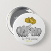 50thゴールデン結婚サニバーゾウ 缶バッジ (正面&裏面)