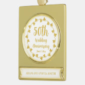 50thゴールデン結婚ズアニバーサリーアイビーリース ゴールドプレートバナーオーナメント (左)