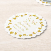 50thゴールデン結婚ズアニバーサリーアイビーリース ペーパーコースター (アングル)
