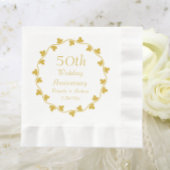 50thゴールデン結婚ズアニバーサリーアイビーリース 縁ありランチョンナプキン
