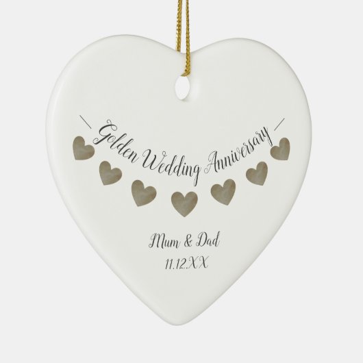 50thゴールデン結婚ズ記念日のお母さんとパパ セラミックオーナメント (右)