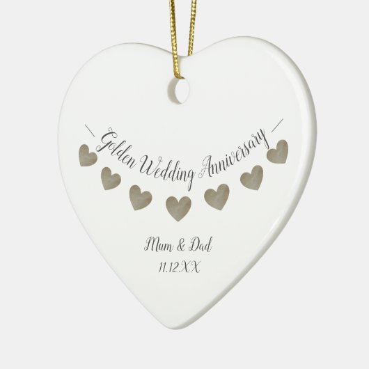 50thゴールデン結婚ズ記念日のお母さんとパパ セラミックオーナメント (左)