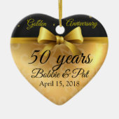 50thゴールデン結婚ズ記念日シックネームオーナメント セラミックオーナメント (正面)
