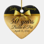 50thゴールデン結婚ズ記念日シックネームオーナメント セラミックオーナメント (裏面)